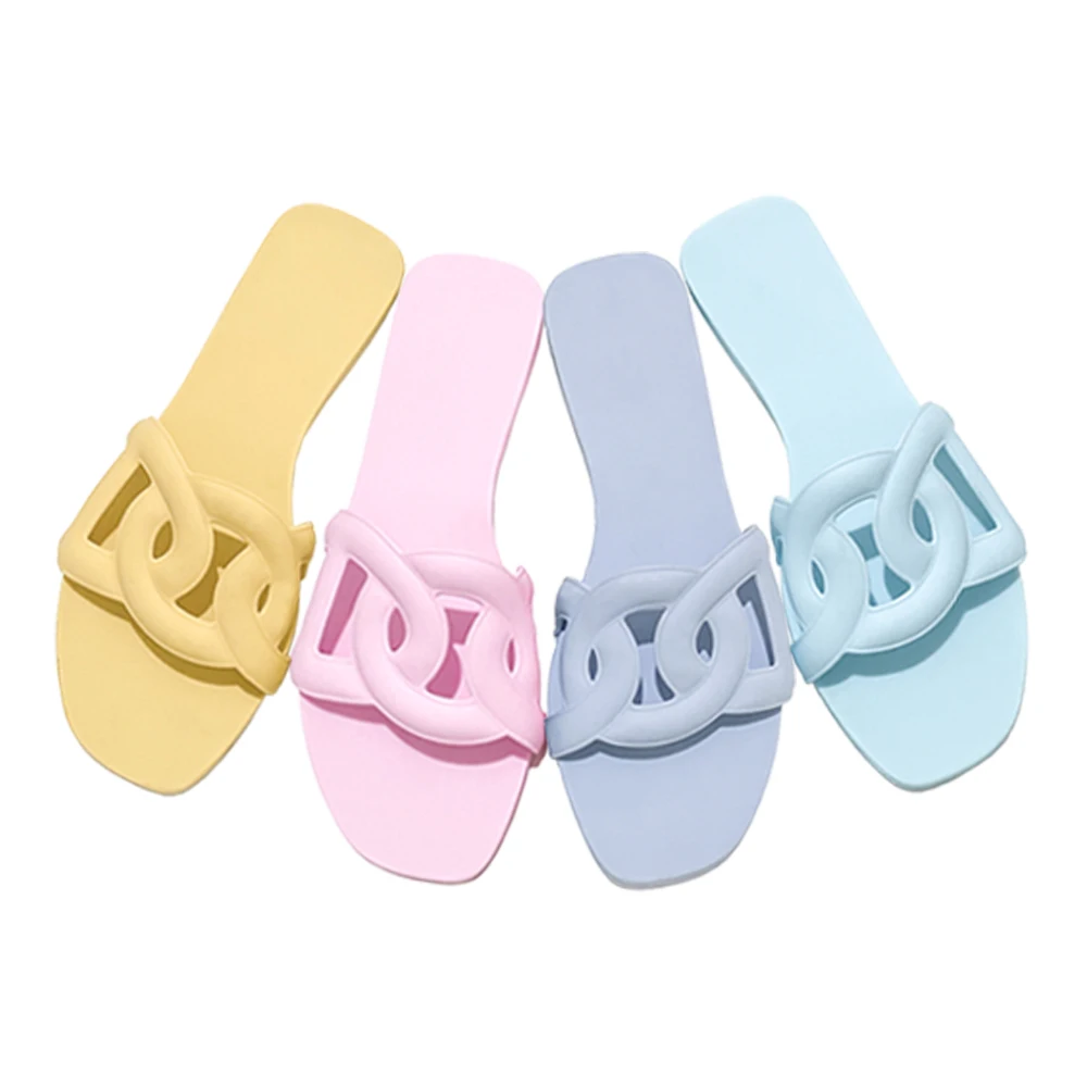 Women Rubber Slipper Fancy High Quality Plastic Slide Slippers Custom Logo OEM Lady Oran Sandal