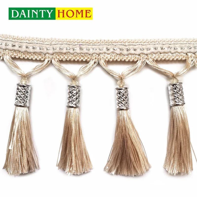 Factory direct good sale costume hometextile 12cm curtain tassel fringe