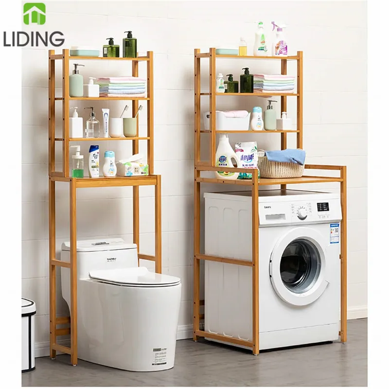 3-Tier Bamboo Over The Toilet Shelf Toilet Storage Rack