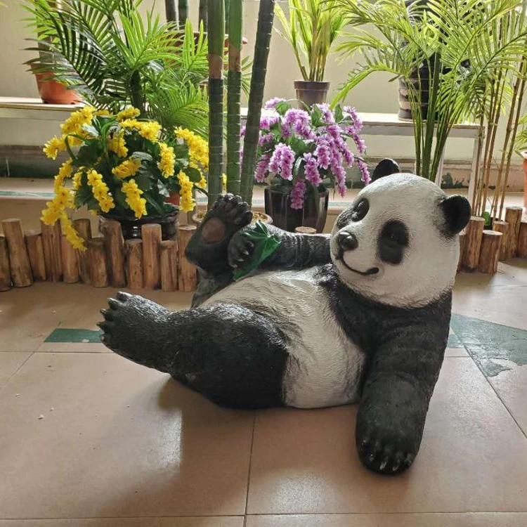 New Design Art Mall Decoration Sculpture Panda Artificial animal outdoor topiary