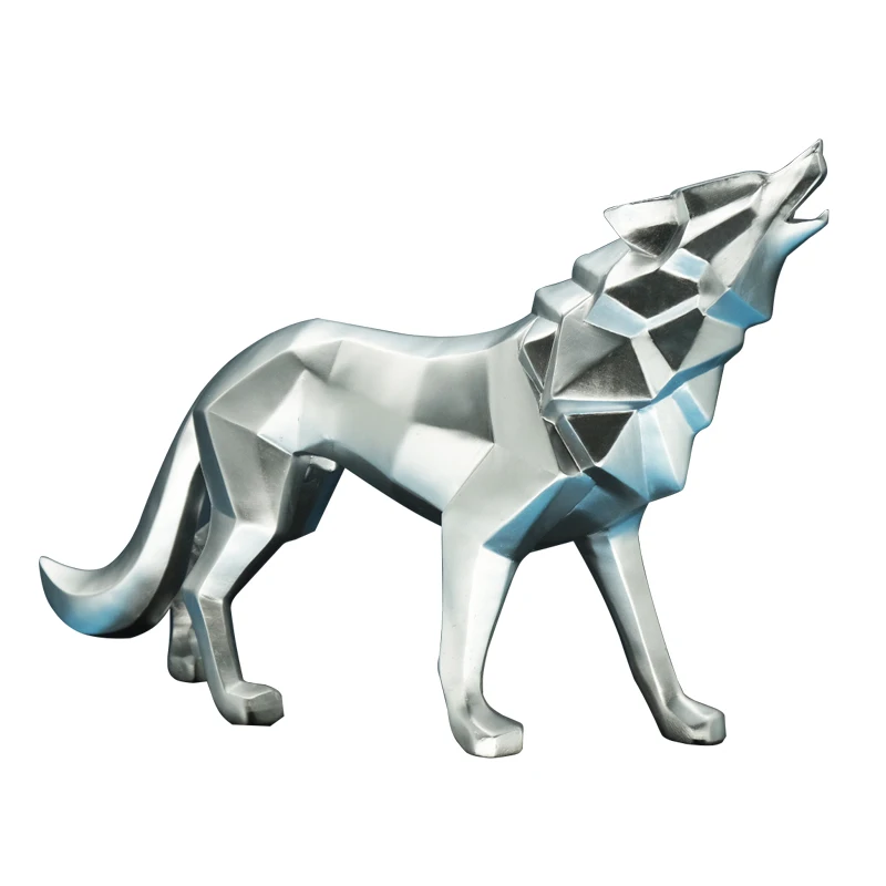 2022 Hot Resin Wolf Statue Interior Animal Decoration Item Luxury Handmade Art Craft