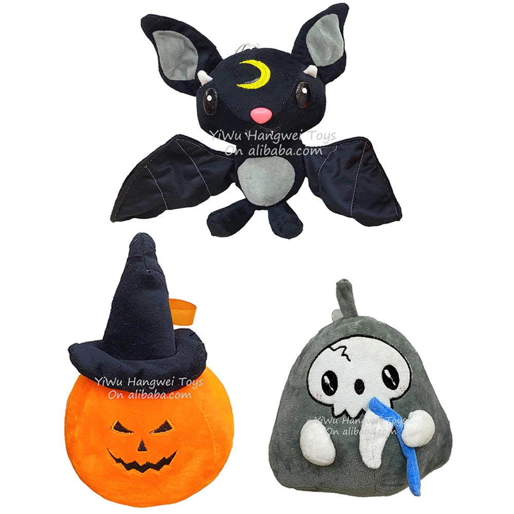 Factory Halloween 20cm Bat Witch Pumpkin Skeleton Ghost stuffed Plush Toy Halloween Toy Gift For Halloween