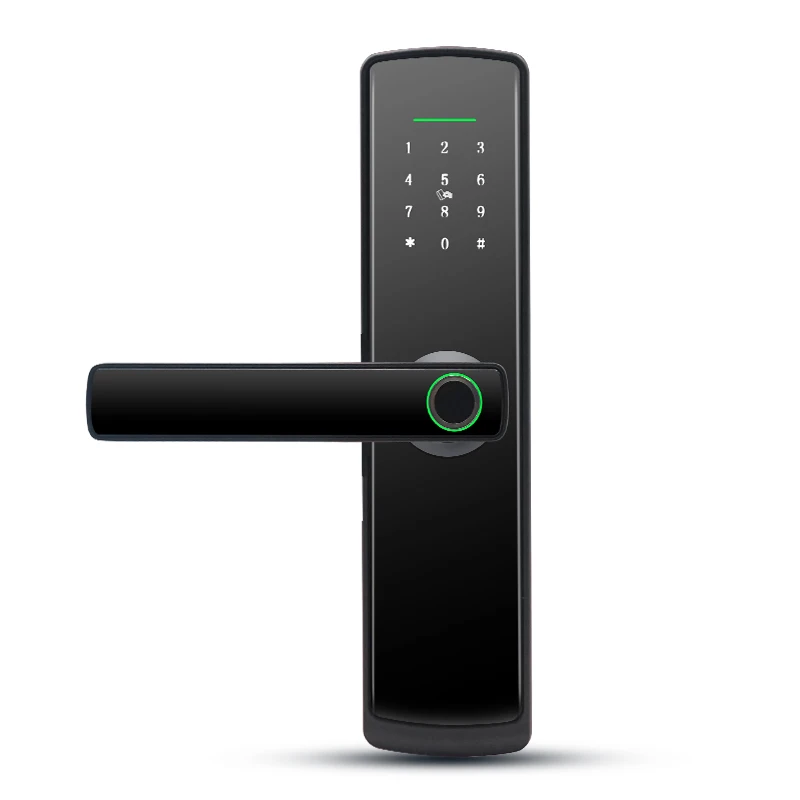 Tuya WiFi App Electronic Intelligent Main Gate Fingerprint Digital Handle Door Keyless Smart lock With Multiple Language