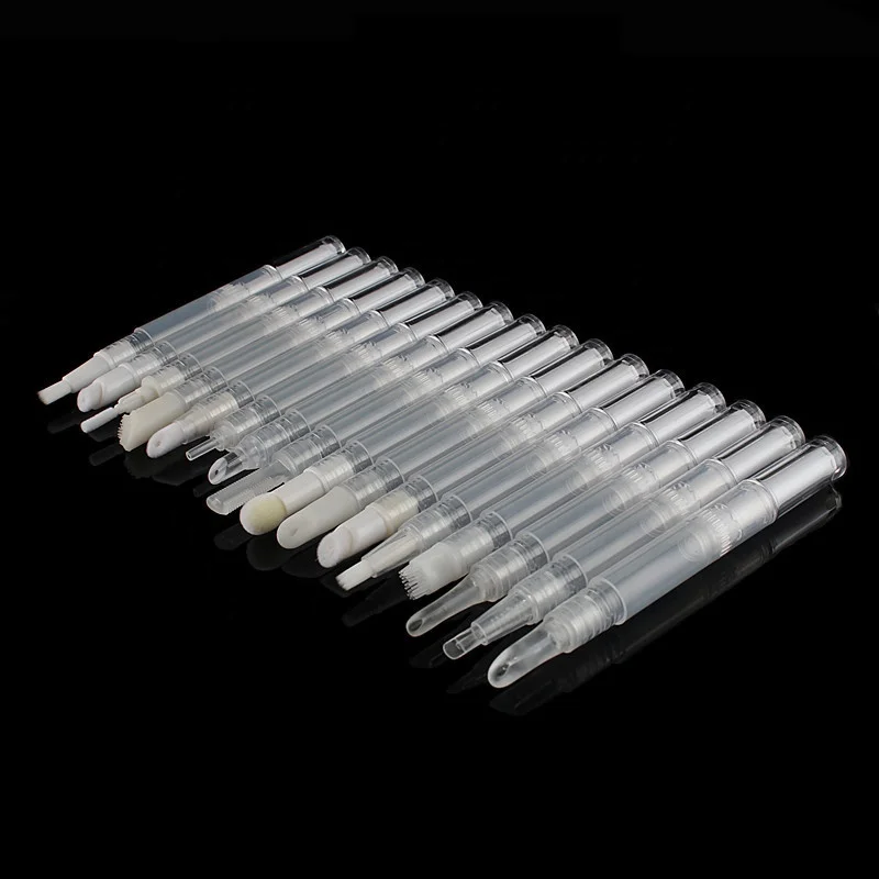 Twist Brush Pens 1.5ml 2ml 3ml 4ml Clear Round Tube Cuticle Oil Packaging Empty Cosmetic Pen With