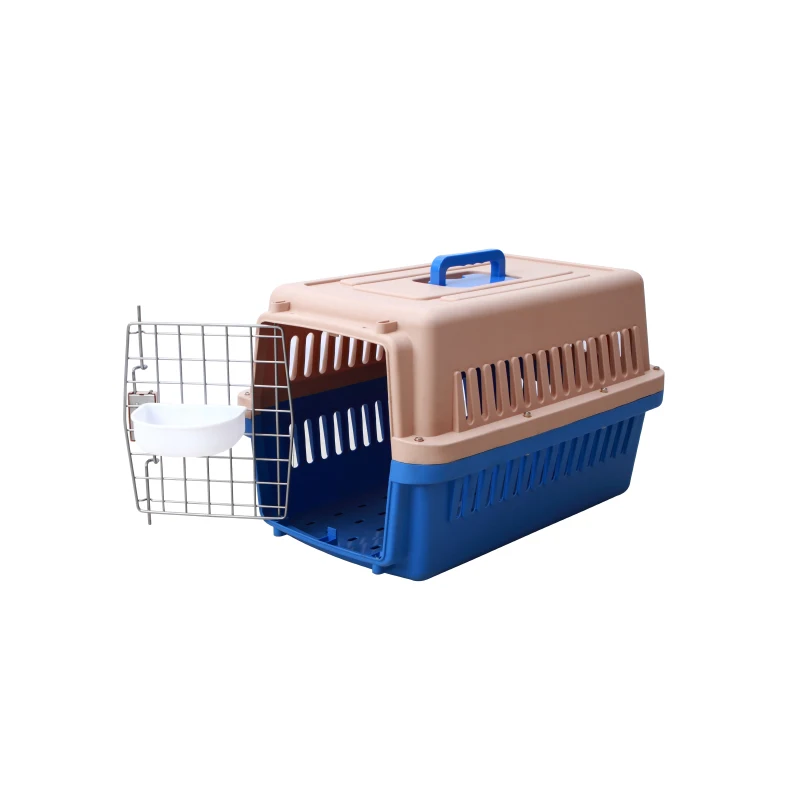  Quality Ventilation Airlines Approved Plastic Removable Durable Cat Dog Carrier Travel Trolley Outdoor Cage Pet Air Shipping