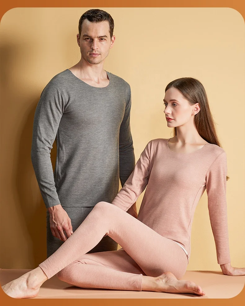 Clothing Men Woman Winter Thermal Suit 37-degree Thermostat Thin Long Johns For Male Female Warm Thermal Underwear