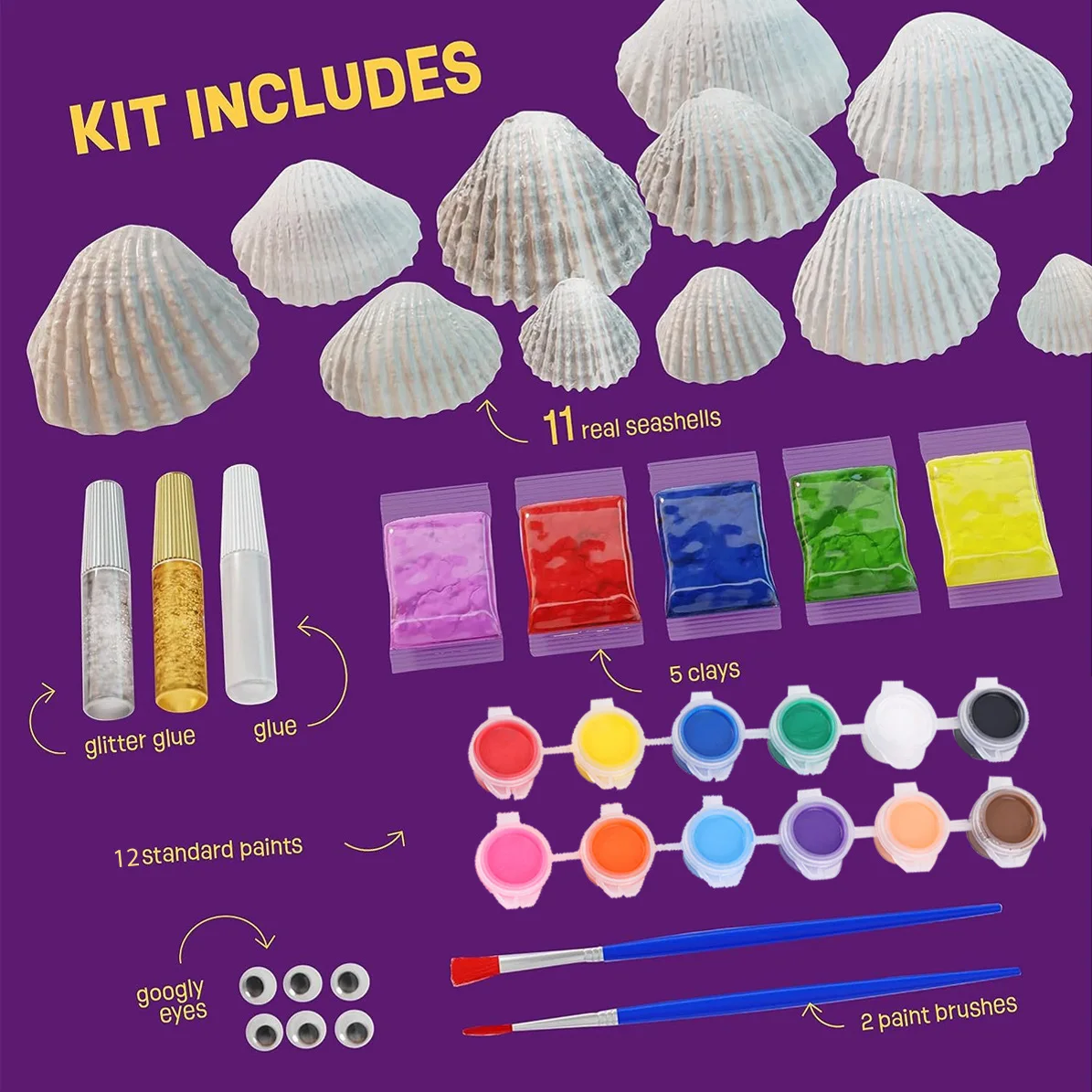 Kids Sea Shell Painting Kit Arts Crafts Gifts for Boys and Girls Easter Craft Activities Kits Creative Art  Gift Toys for kids