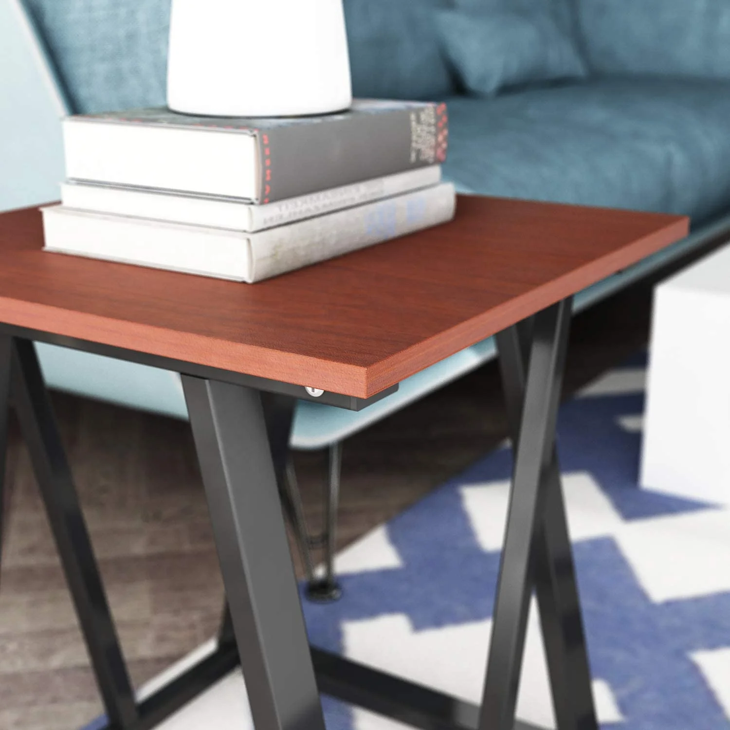 Industrial Wood Telephone office Sofa End Side Table