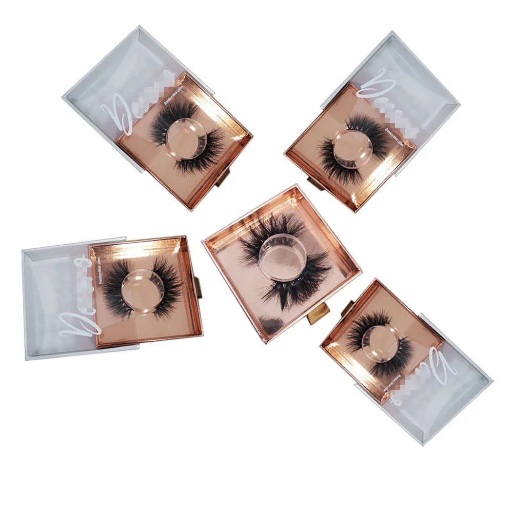 
Customized Personalized Pink Paper Empty Sliding Drawer Eye lash Display Box Packaging 