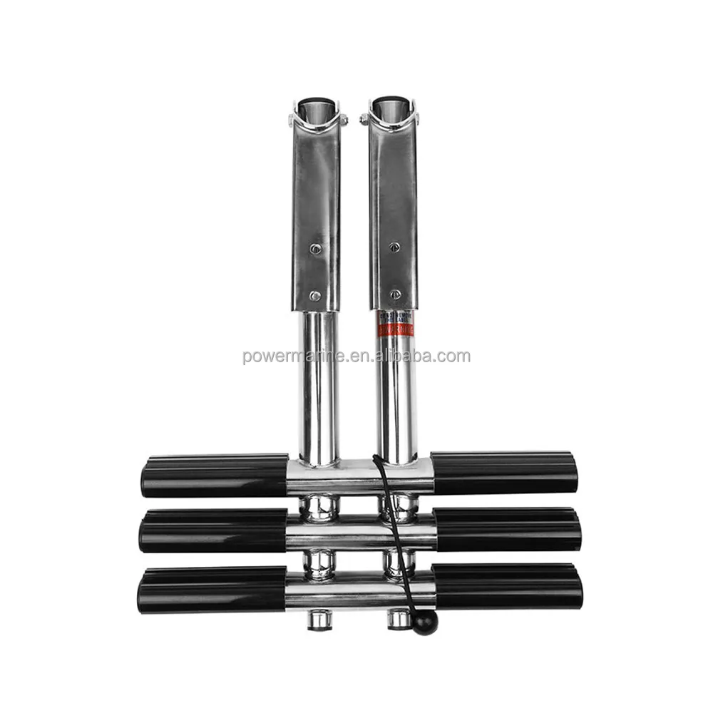 High Quality AISI316/304 Stainless Steel Folding 3 Steps Marine Hardware Telescopic Dive Ladder For Boat