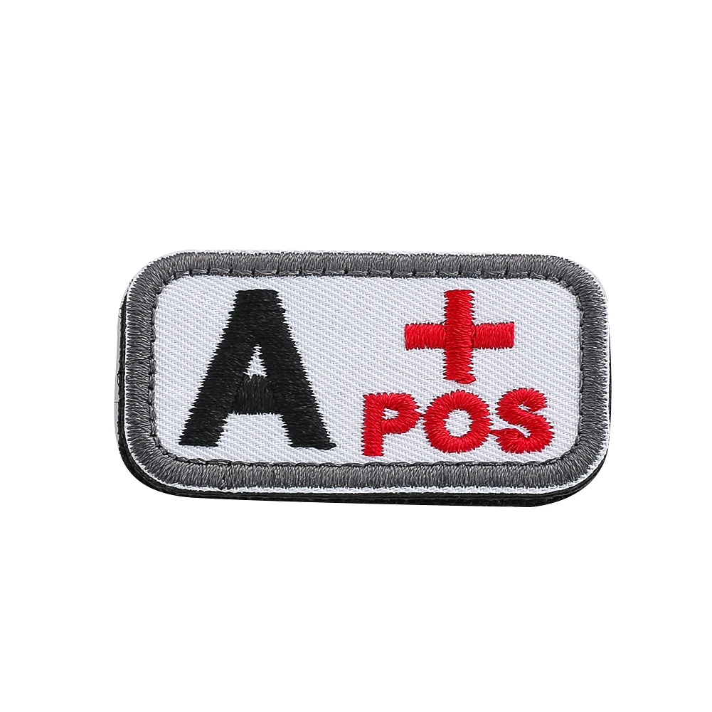 individuation blood type hook and loop fastener embroidered badge patches fastening Sewing Supplies clothes decoration patches