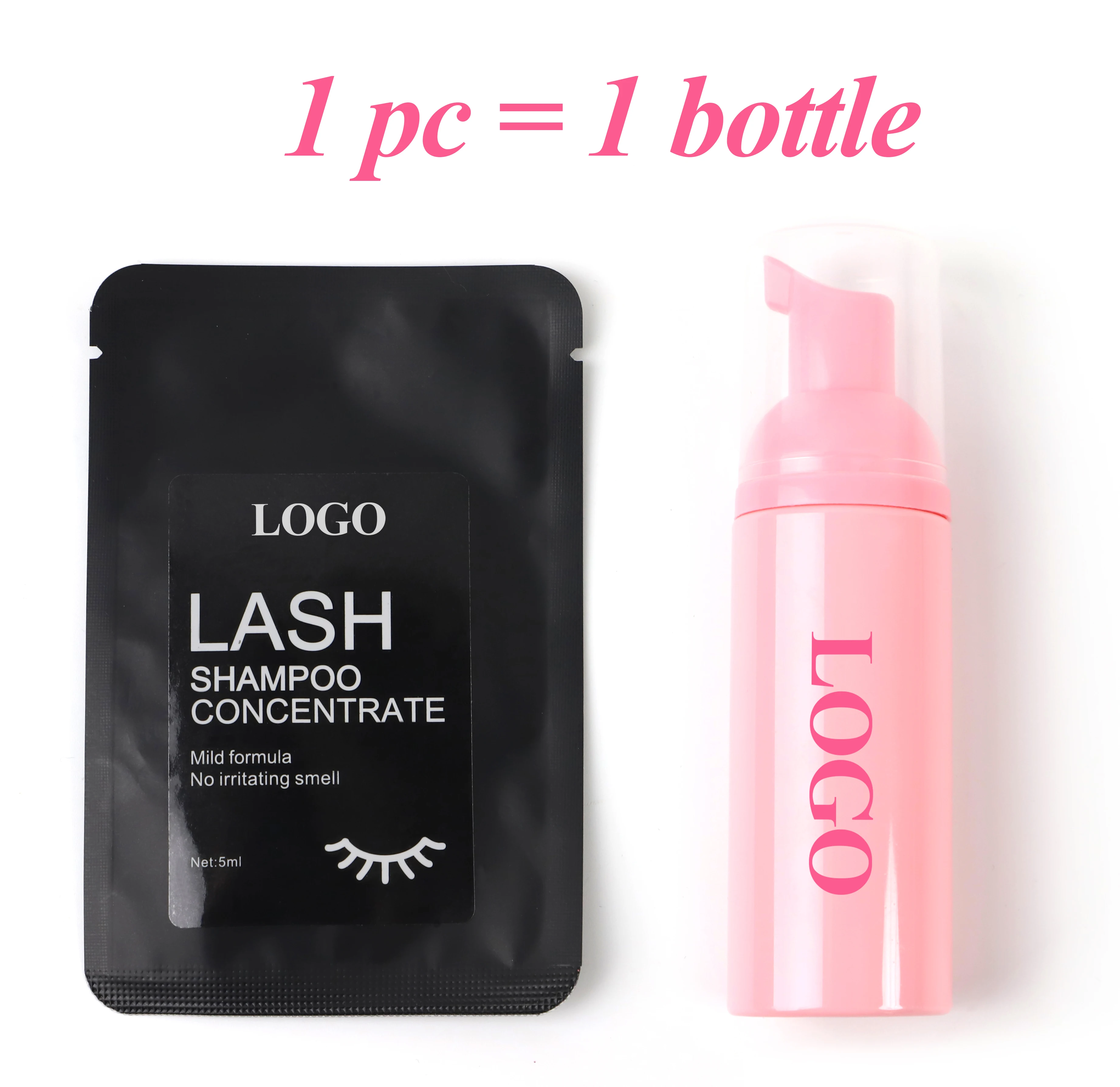 New Arrival Eyelash Lash Cleanser Shampoo Concentrate Lash Extension Foam Shampoo Kit with Logo