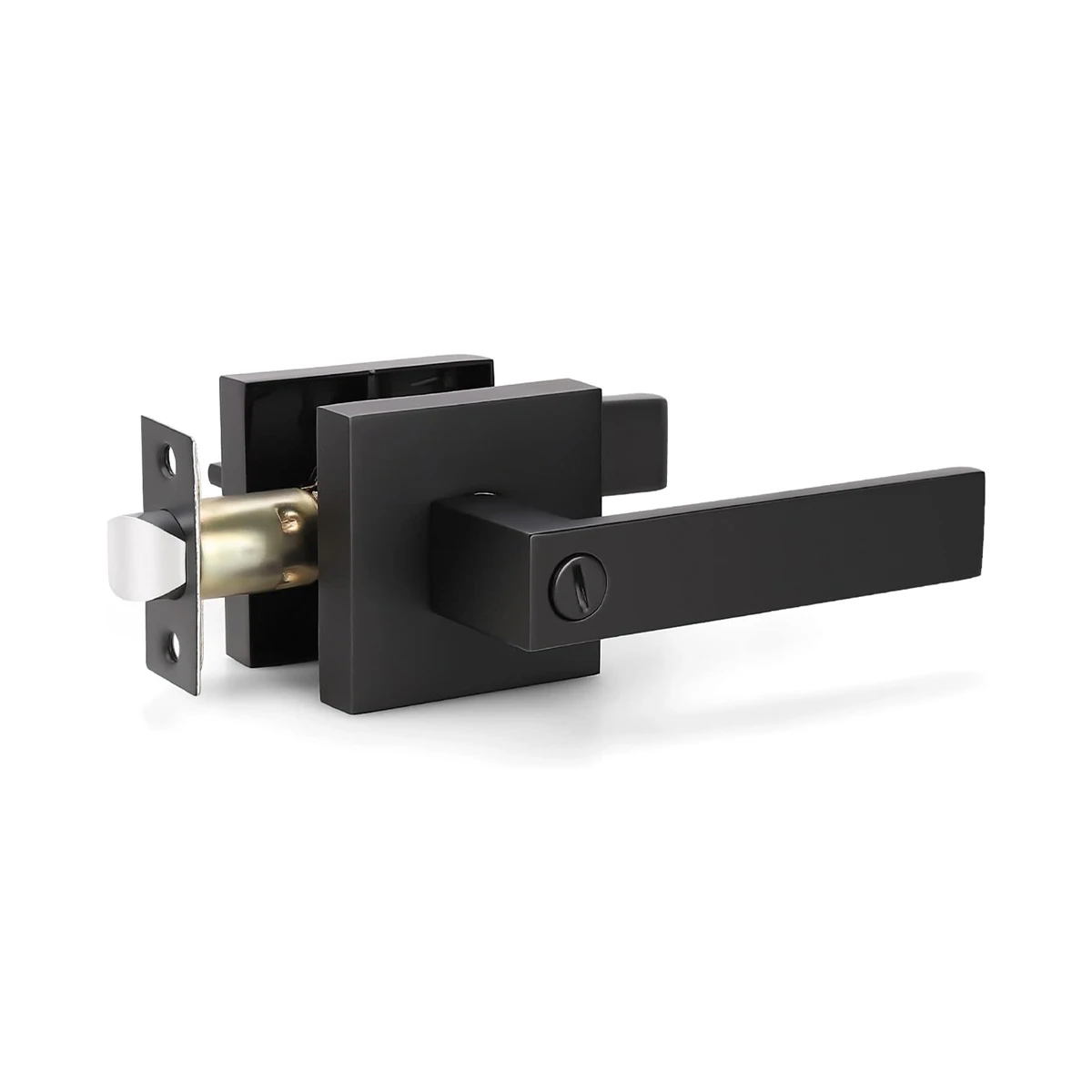 Heavy Duty Handles for Bathroom Privacy Door Lock Handle , KeylessDoor Knobs in Satin Nickel for Sided Doors