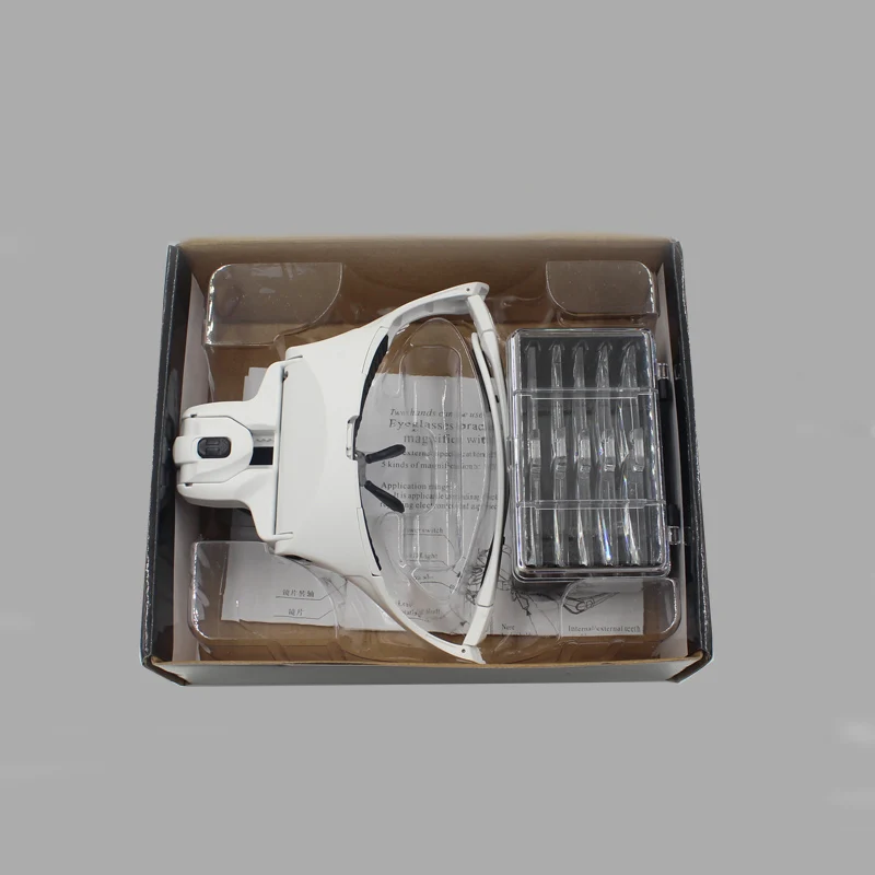 1x 1.5x 2x 2.5x 3.5x Lens Interchangeable Head Eye Magnifying Glasses With Lamp