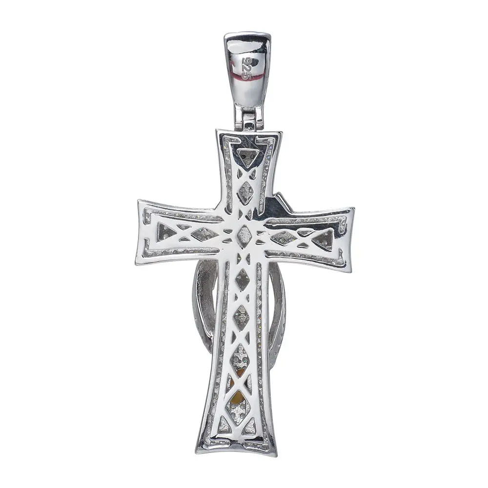 Western Charms Jewelry Medieval Vintage Punk Retro Faith Micro Pave  Large Gothic Cross Charm Pendants For Men