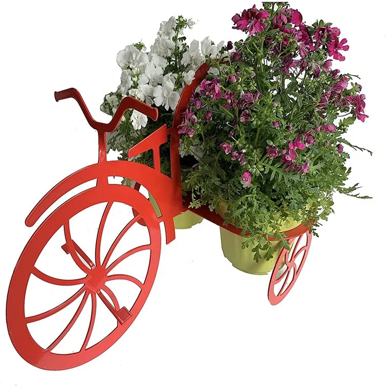Decorative Bicycle Metal Plant Adjustable Stand Modern Plant Holder Great Gift for Plant Lovers Flower Pot Holder For Garden