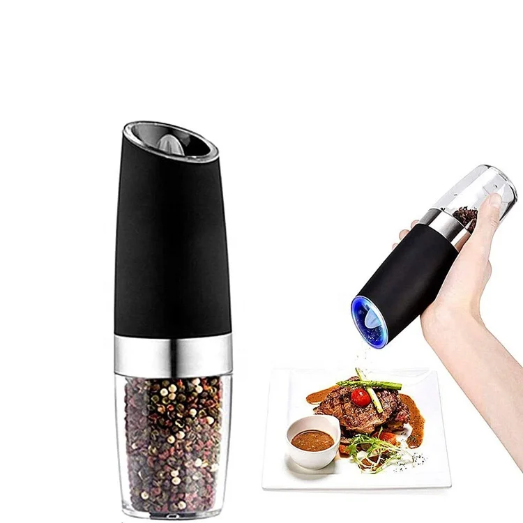 Battery Powered with LED Light One Hand Automatic Operation pepper grinder salt pepper mill