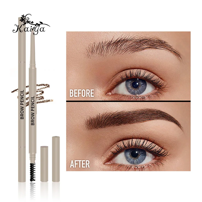 Hot sale makeup eye brow ultra fine pen long lasting natural creamy skinny slim private label custom eyebrow pencil