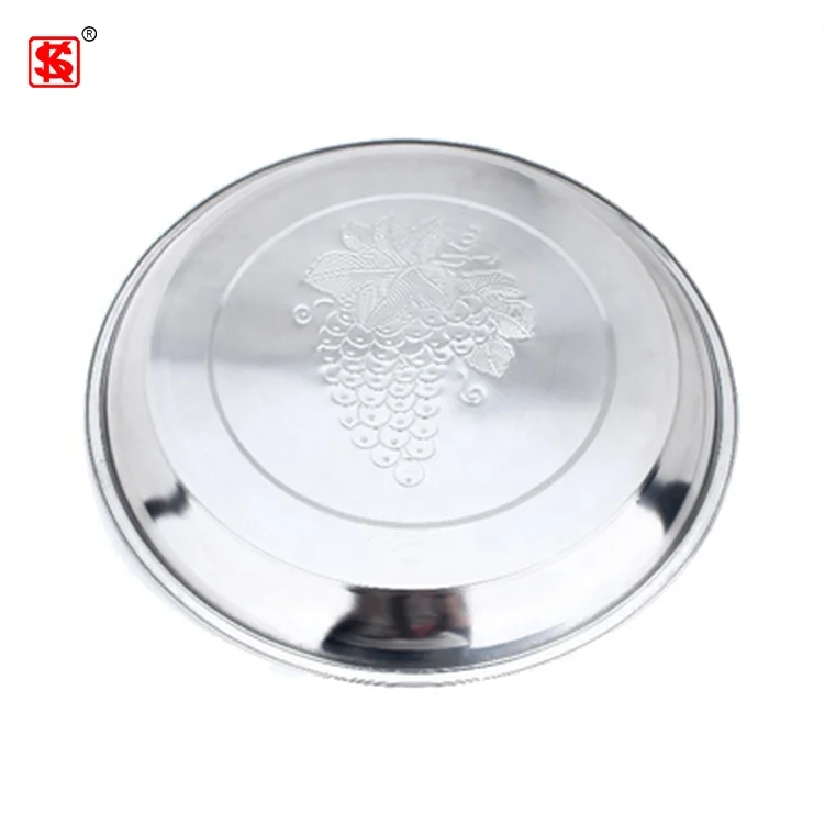 Wholesale Metal Plates For Food Mirror Charger Plates Wedding Fruits Serving Tray