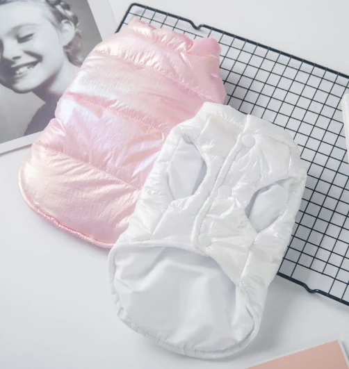 Wholesale Customizable Laser Shiny Vest Autumn Winter Pet Cotton Coat Small Dog Clothes