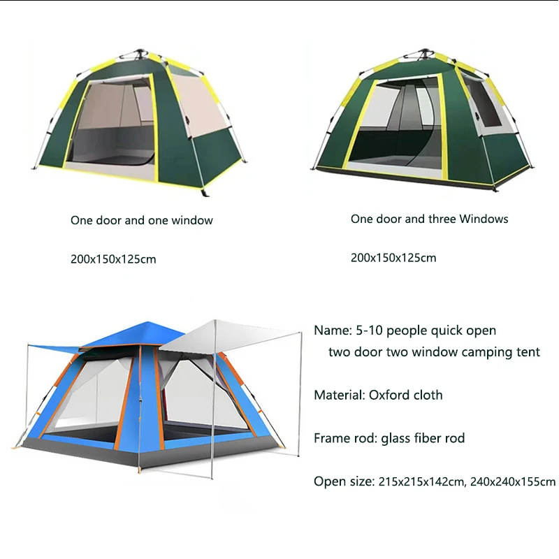Wholesale automatic field tent fast build camping tent portable aluminum bracket family tents camping outdoor