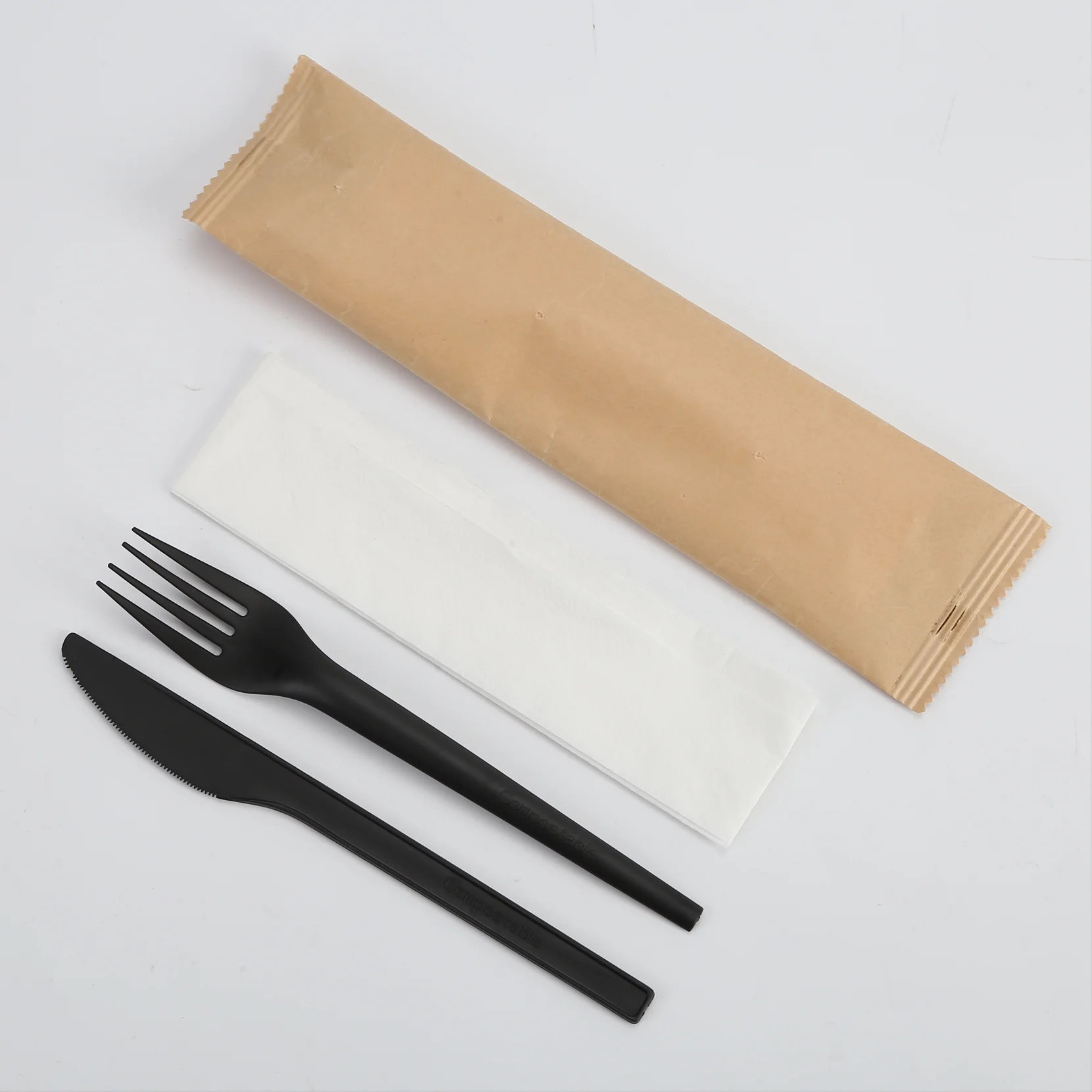 Bio Bags knives forks and tissue CPLA Customized Spoons Compostable Cutlery