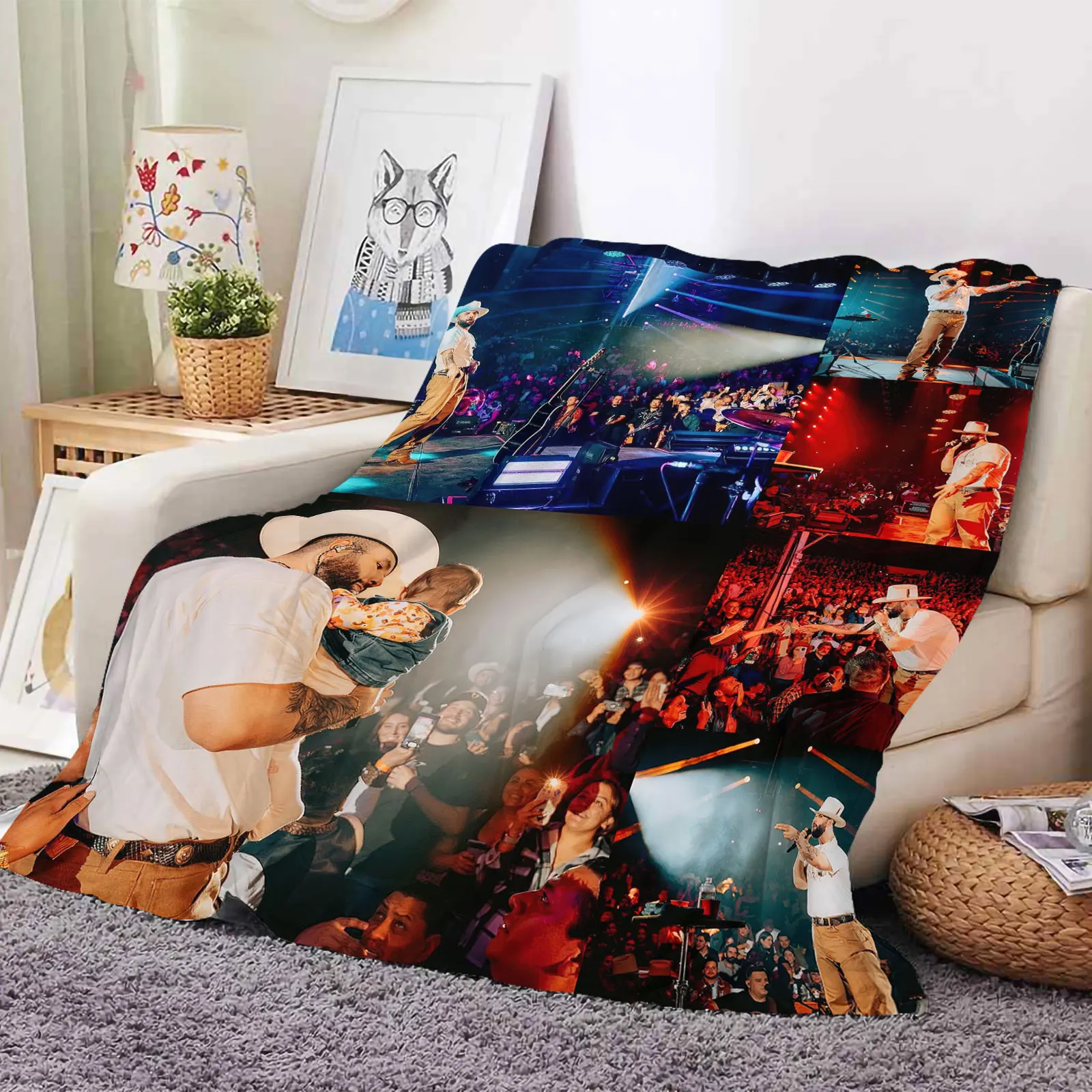 Factory Price Soft Warm Karol G Peso Carin Leon Santa Fe Klan  Flannel Fleece Blanket Adult And Kids