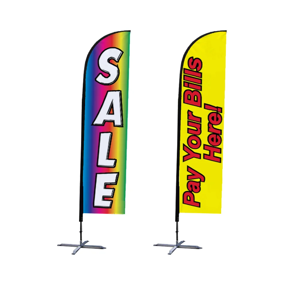 fast delivery  Factory Advertising Tear Drop Flying Feather free Custom Banner Beach Flag Flags Banners