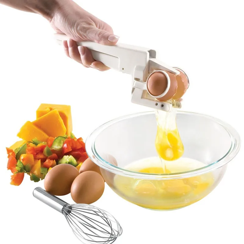Factory Wholesale Custom Logo Easy Egg Cracker Food Grade Plastic Handheld Egg Beater Slicer Cutter