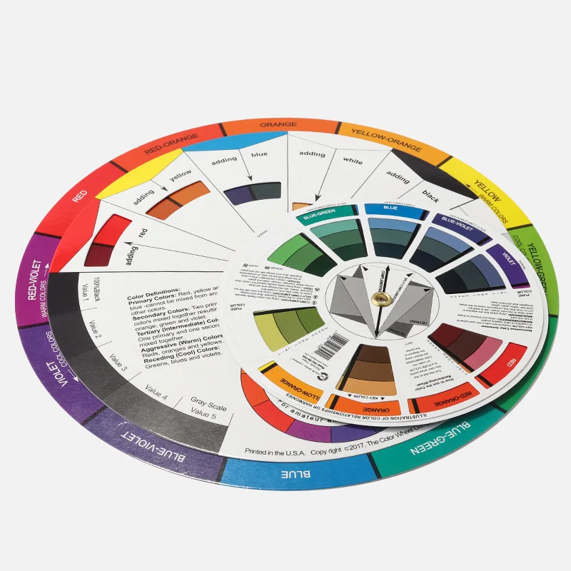 Цветное колесо карта руководство по смешиванию цветов бумага татуировки боди-арт вращающийся инструмент профессиональная цветная обучающая татуировка для ногтей