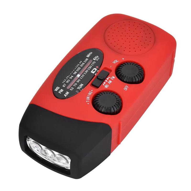 Multifunctional Portable Radio Hand Crank Solar USB FM AM WB Weather radio Emergency LED Flashlight Torch Power Bank 2000mA