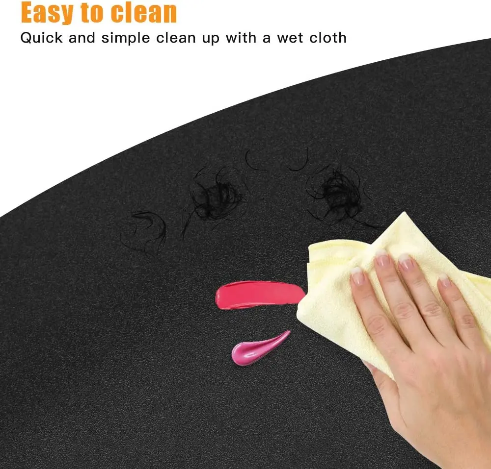 High Quality Black Silicone Chair Mat For Salon Furniture Durable Floor Mat For Barber Shops