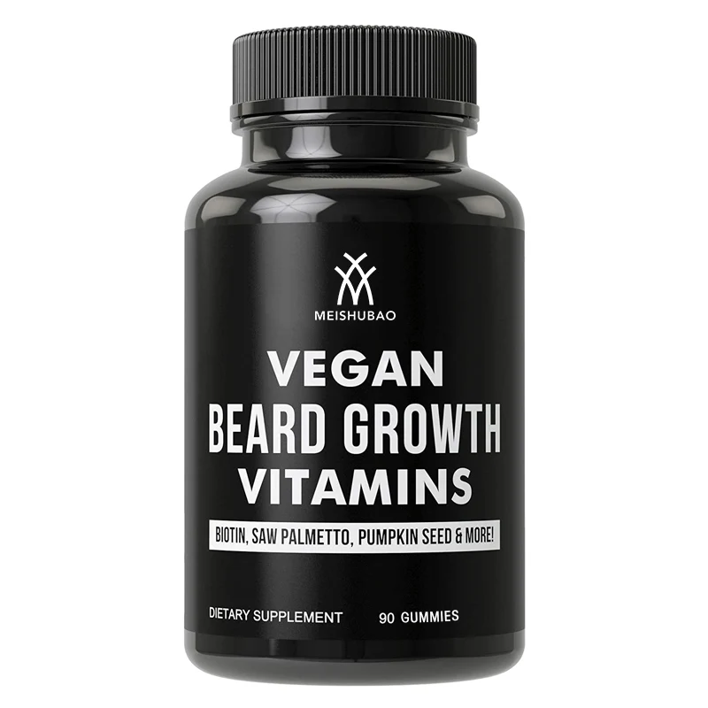 Custom Logo Fast Beard Growth Vitamins Supplement Men Beard Growth Vitamins Gummies