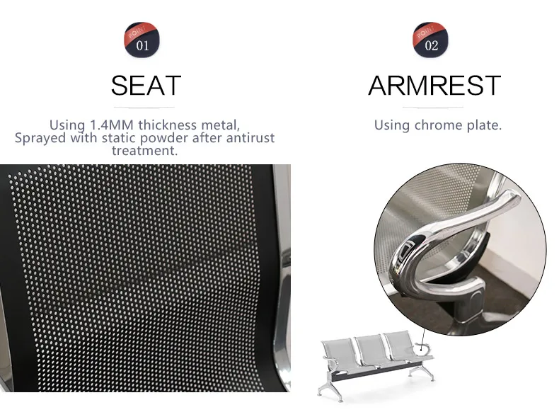 Дешевый металлический аэропорт ожидания стул для общественной зоны используется SJ8888