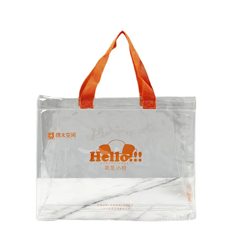 Women custom Fashion beach PVC plastic tote bag,wholesale clear pvc shopping bag Promotion Gift Bags