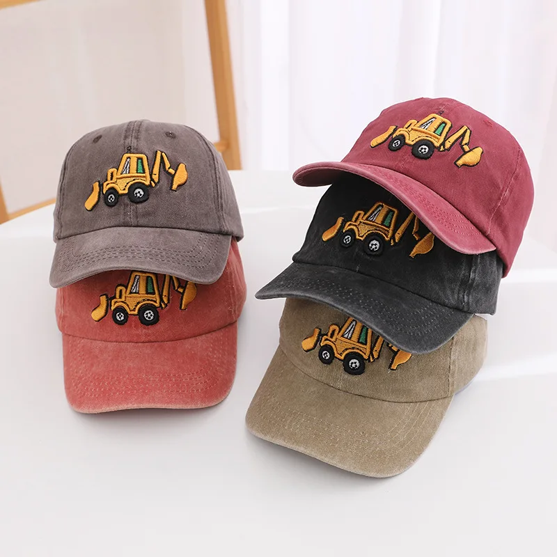 Children High Quality Custom logo Embroidery Curved Brim Solid Color Cotton outdoor Windproof sunhat baseball caps