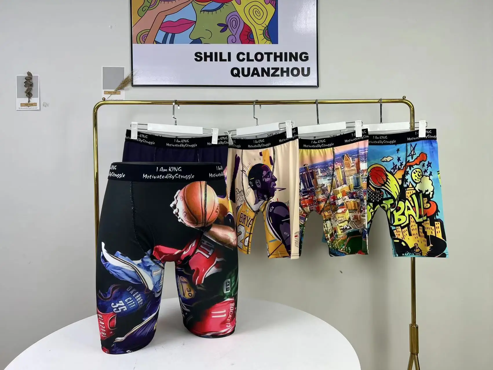 Custom Logo 92%viscose Shorts Sexy Man Printed Boxershort Mens Underwear With Pouch