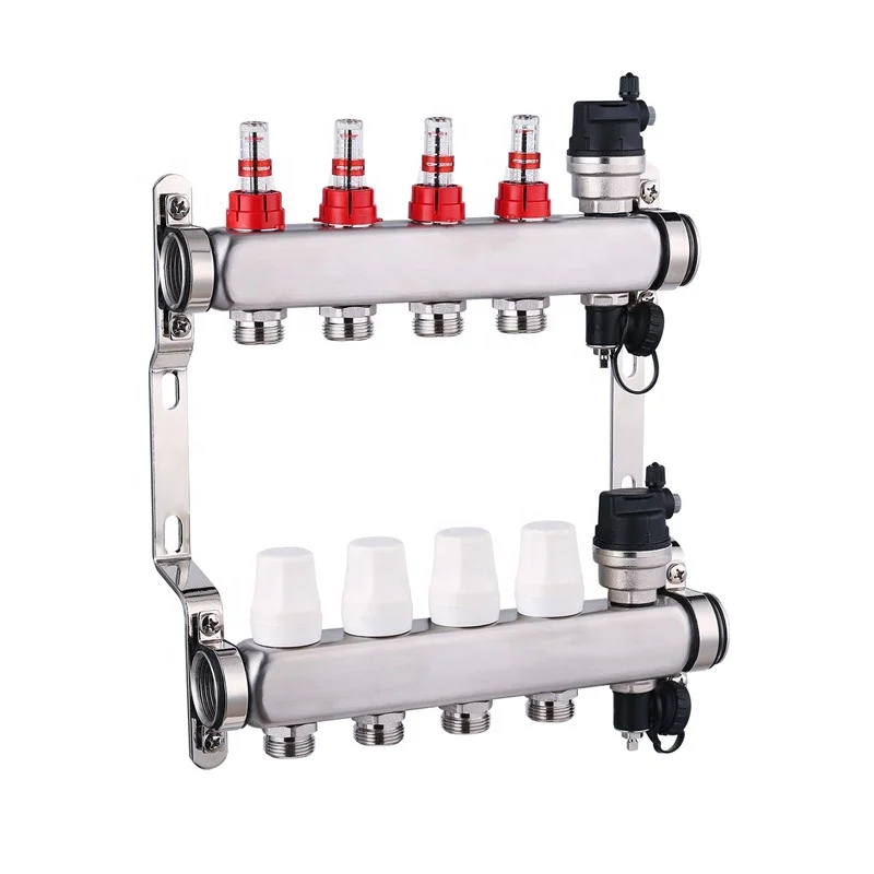 2019 China wholesale high quality underfloor heating 304 Stainless Steel Water Manifold Pipe 2-12 port