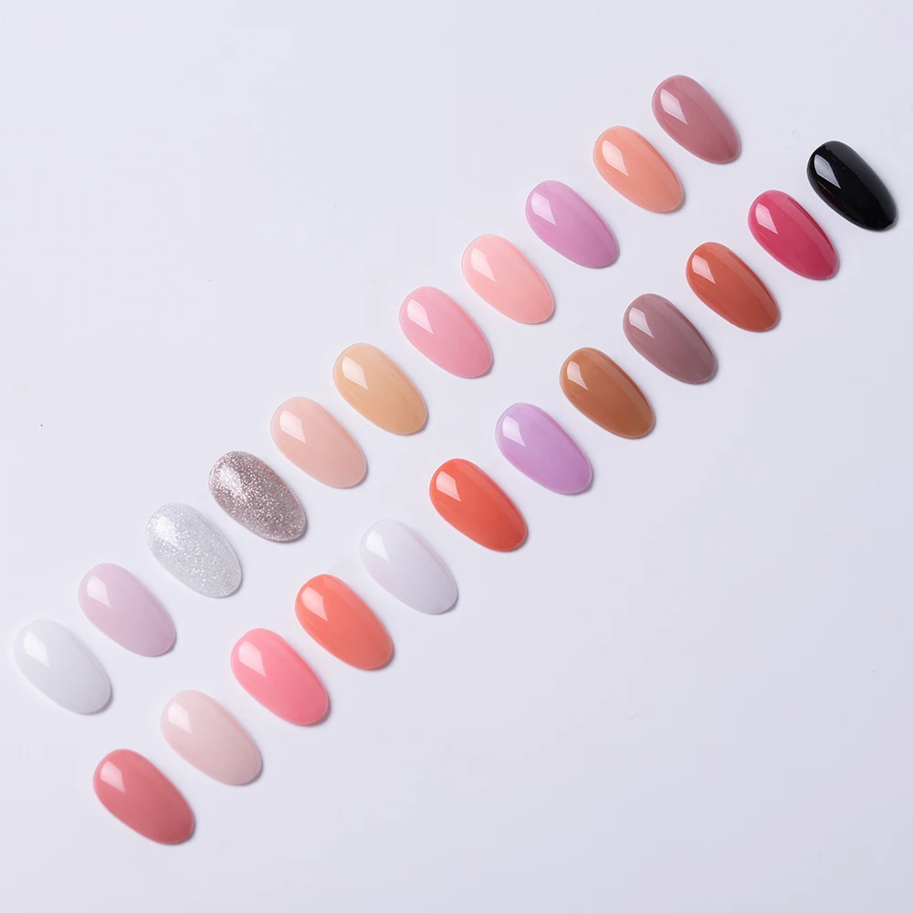Wholesale Factory  OEM Label UV Gel Polish Colorful Nude Rubber Base Vegan Gel Polish Nail Art