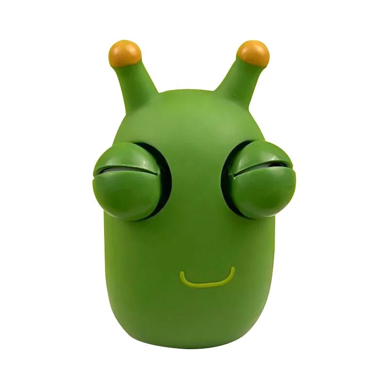 Funny Eyeball Burst Squeeze Toy Green Eye Caterpillar Pinch Toys Decompression Squishy Stress Relief Toys for Kids Adult