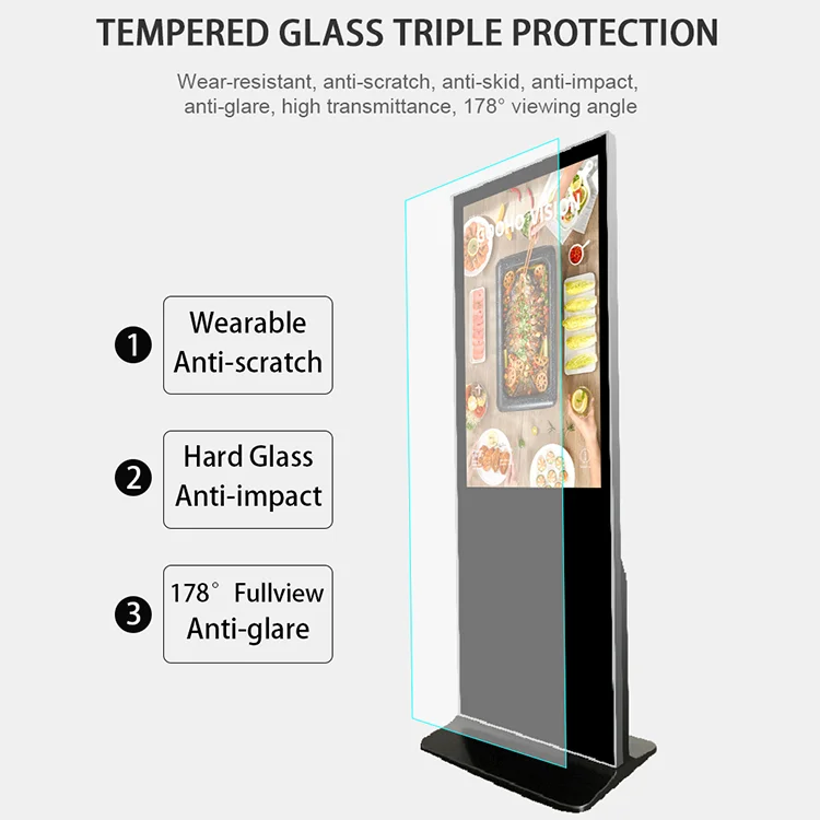 55 Inch Floor Stand Vertical Interactive Digital Signage Advertising Display Android LCD Touch Screen Kiosk