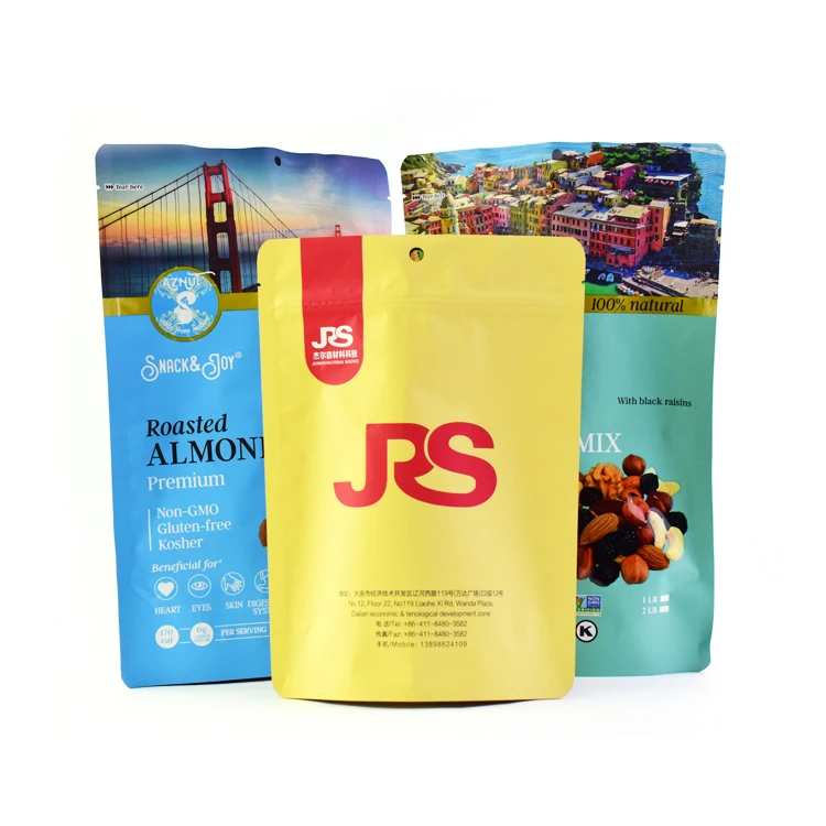 custom logo digital printing doypack bag stand up pouches with no MOQ