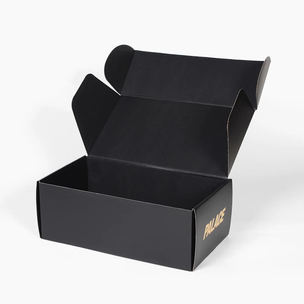 Recycled Large Black Cardboard Paper Mailing Apparel Packaging Box Custom Logo Small Business Shipping Carton Box Packaging