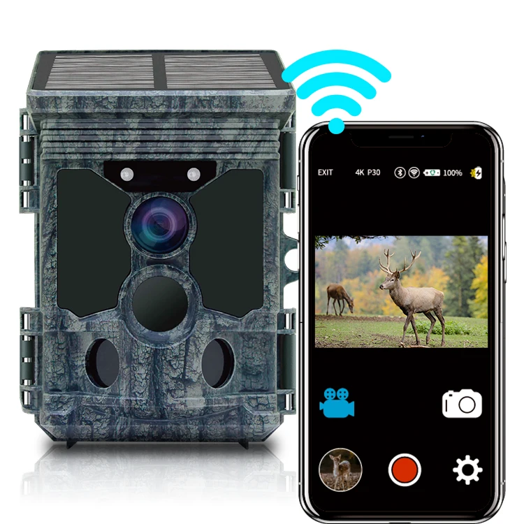 Hot Selling Newest All-in One Li-battery Wifi Solar Wildlife Trail Hunting Camera