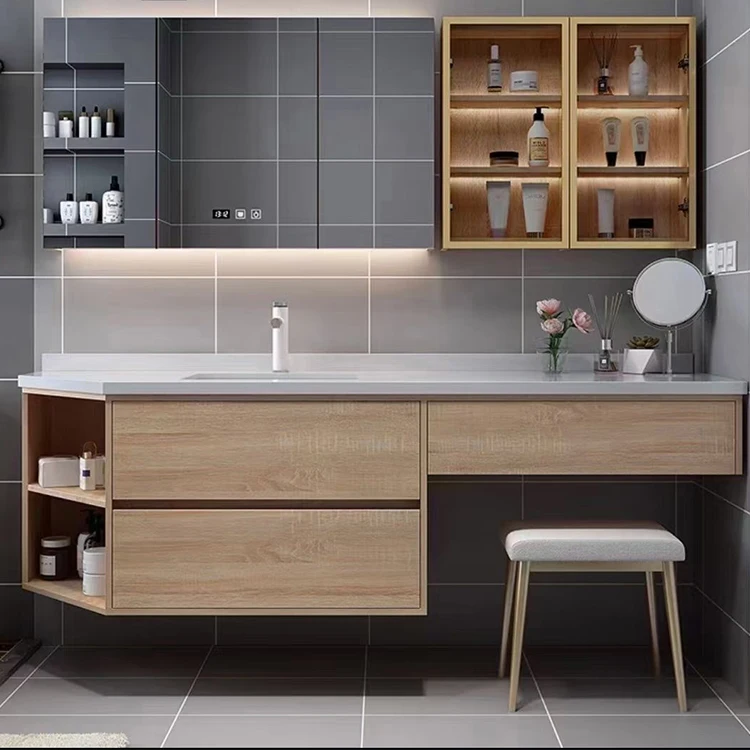 Customized Size Plywood Carcase Material Cheap Single Piece Bathroom Cabinet Furnitures