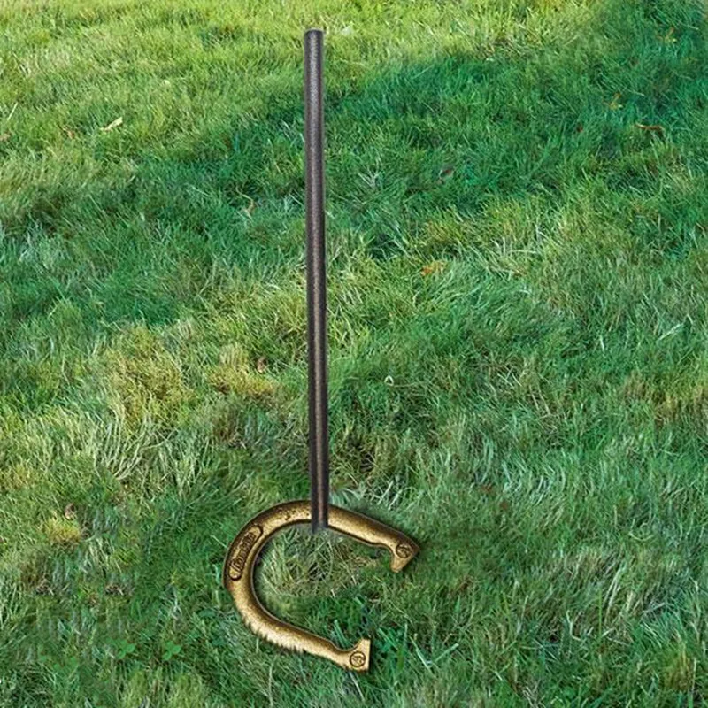 lawn outside outdoor camping party beach backyard steel horse shoe horseshoes iron throw toss game set