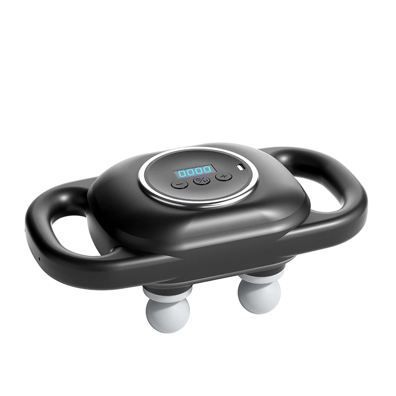 4 Massage Heads Display Deep Tissue Percussion Electric Fascia Gun Booster Muscle Vibrator MassageGun for Back Massager