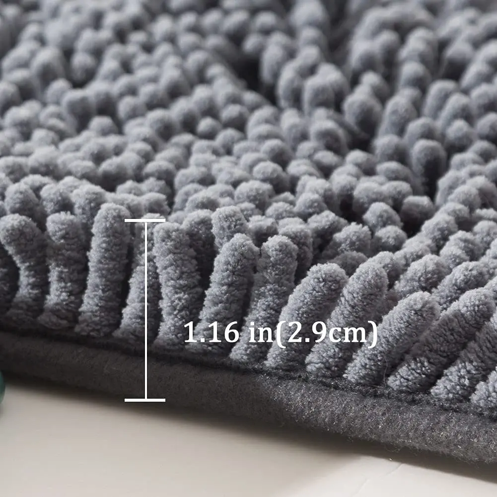 50*80cm Chenille bathroom Non-Slip Rubber Soft Water Absorbent Hotel Bathroom Shower Rug Bath Mat