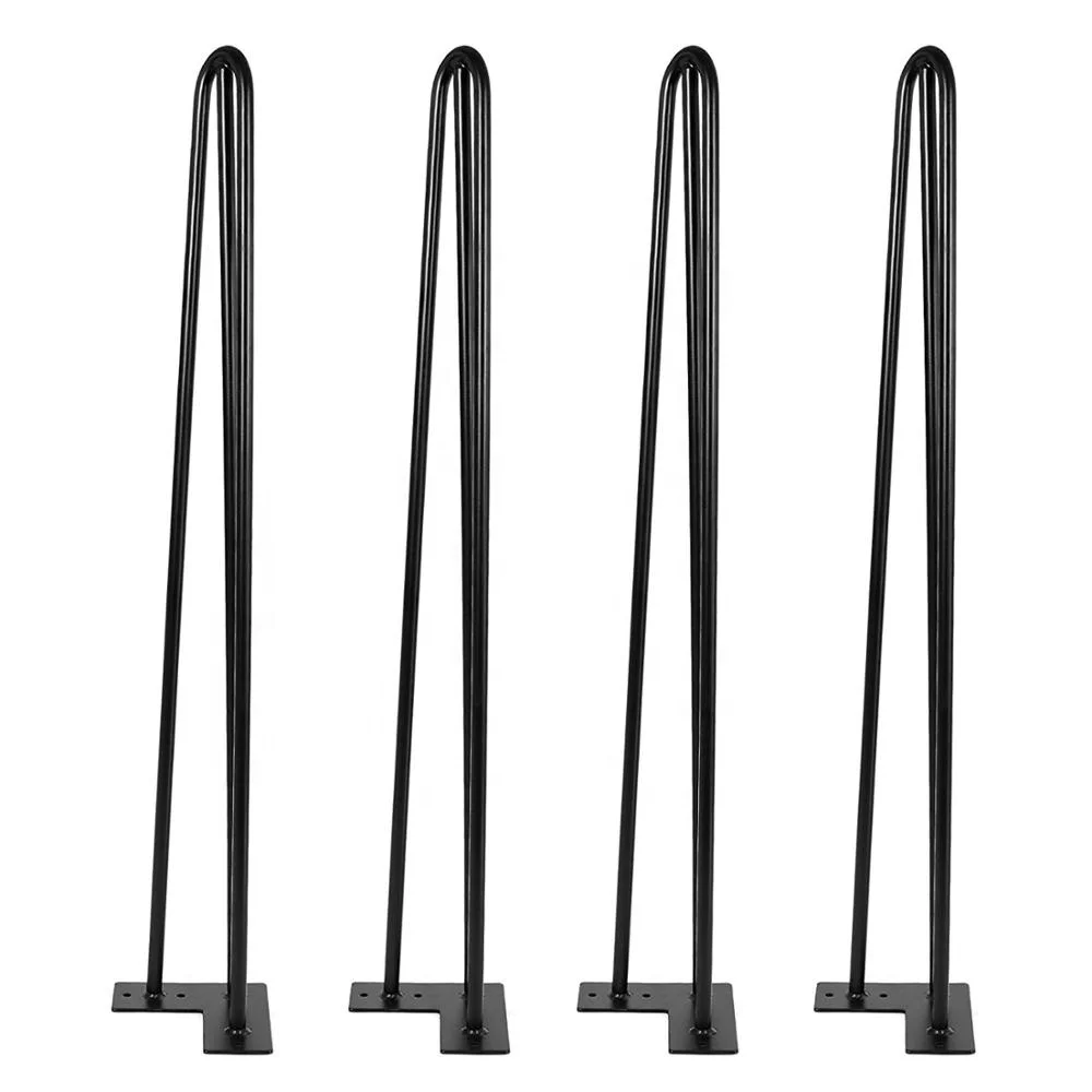 Hairpin Leg 28' Inch Wholesale Cheap Black U V Shaped Iron Steel Restaurant Desk Feet Metal Furniture Dining Hairpin Table Legs