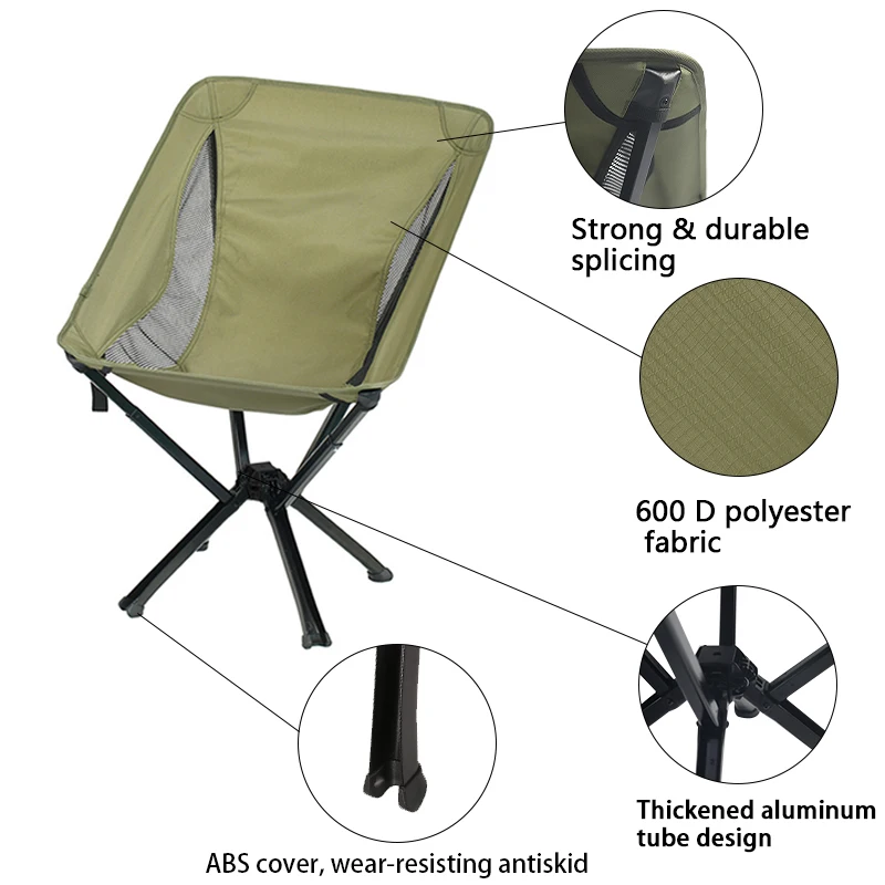 Ultralight Portable Folding Chair Camping Outdoor Hiking Chairs Custom Logo Fishing Moon Chair for Adults
